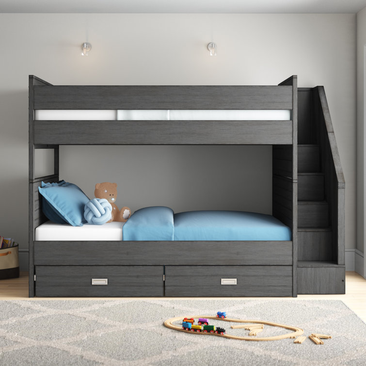 Harriet Bee Staggs Full Over Full Solid Wood Standard Bunk Bed with